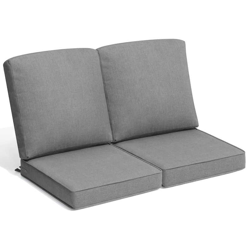 21 W x 22 D in. Deep Seat Outdoor Cushion Set by Crestlive Products - 2-Seater - Light Grey