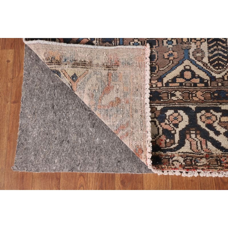 Garden Design Brown Bakhtiari Persian Vintage Rug Handmade Wool Carpet - 6'7"x 9'7"