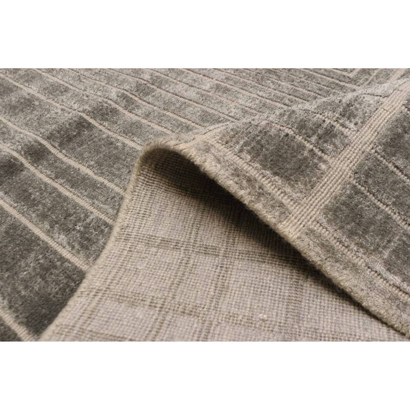 ECARPETGALLERY Hand Loomed Elysian Dark Grey Rug - 5'4 x 7'9