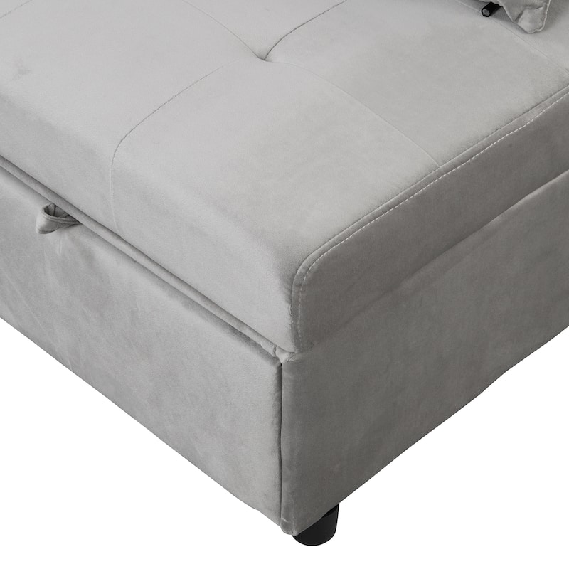 Multi-Functional Folding Ottoman Sofa Bed with Converts to Lounge Chair and Single Bed (264lb Capacity)
