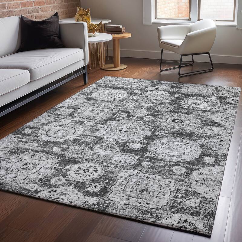 Premium Washable Super Soft Vintage Traditional Mayfield Rug - Gray - 2' 6" x 3' 10" - Rectangle