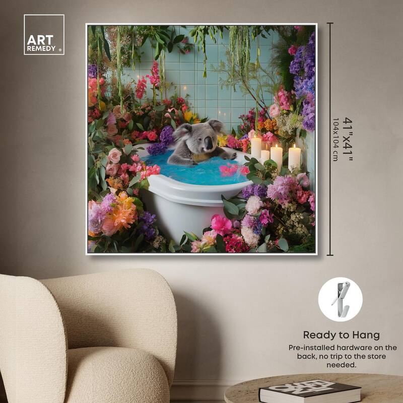 Koala Bath Canvas by Art Remedy