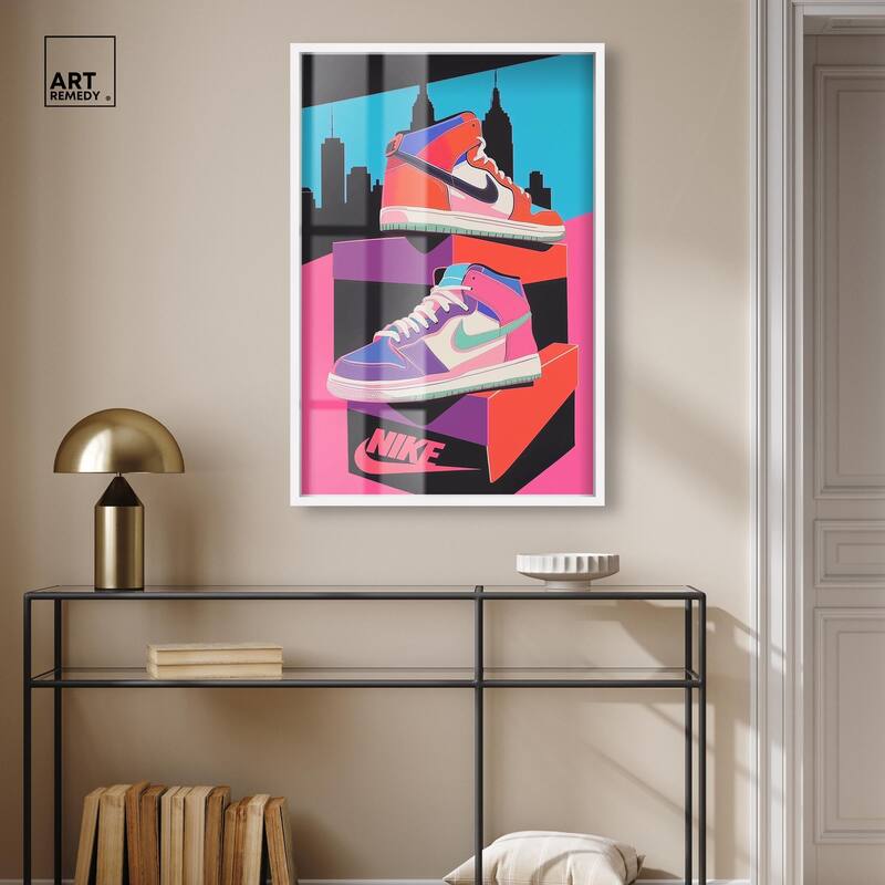 City Pop Sneakers Shadowbox by Art Remedy