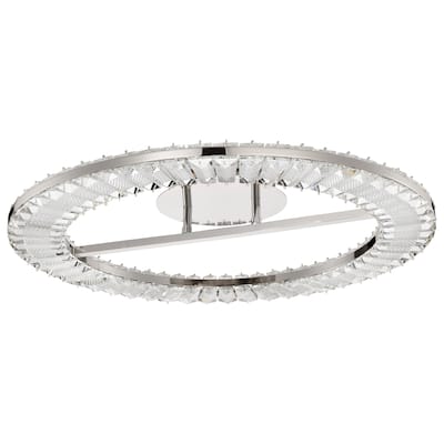 Nova LED 23 Inch Round Flush Mount Polished Nickel Finish K9 Crystal - Polished Nickel