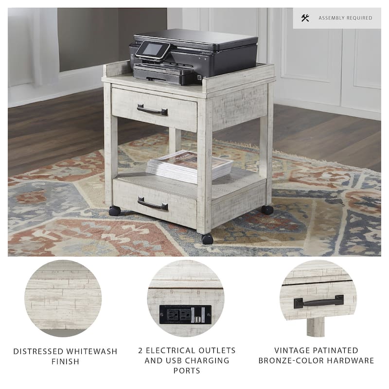 Carynhurst Casual Printer Stand Whitewash