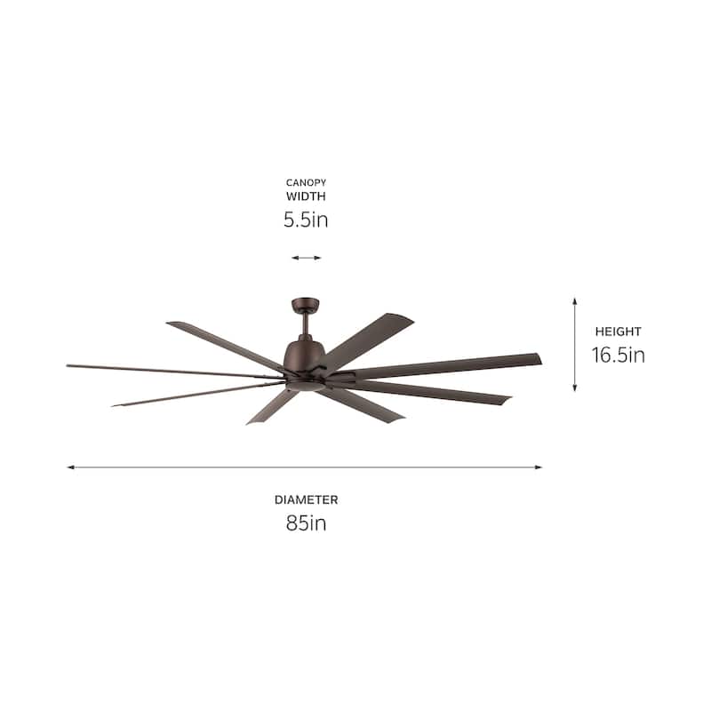 Kichler Lighting Breda 84 inch Outdoor Ceiling Fan with Remote