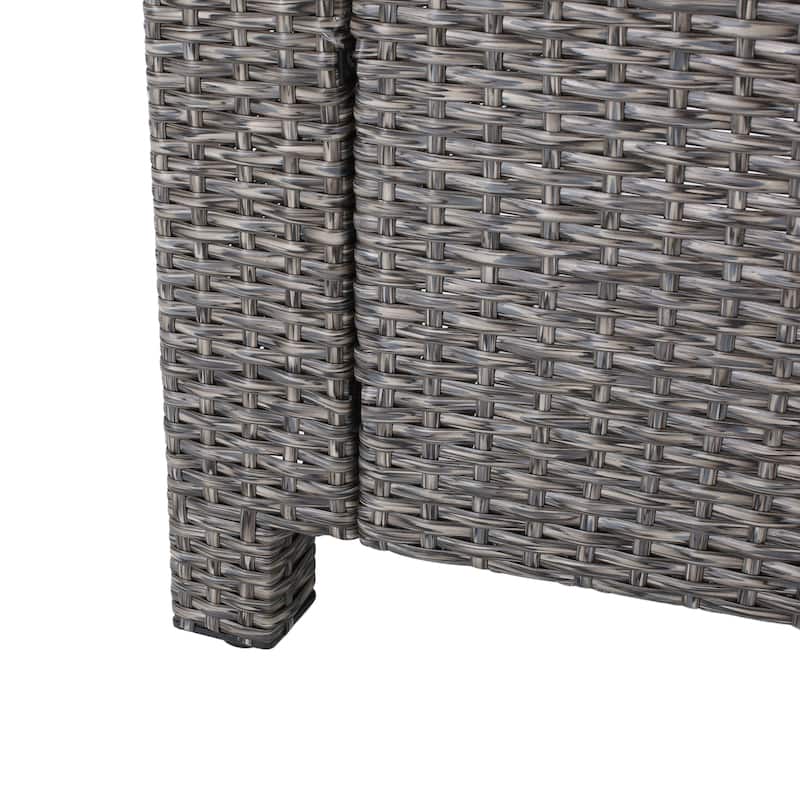 Roomfitters 4-Piece Wicker Patio Conversation Set with Cushions and Coffee Table