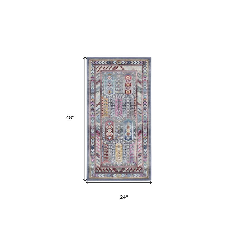 HomeRootsFloral Bohemian Rectangle Area Rug - 48' X '24' X '0.5