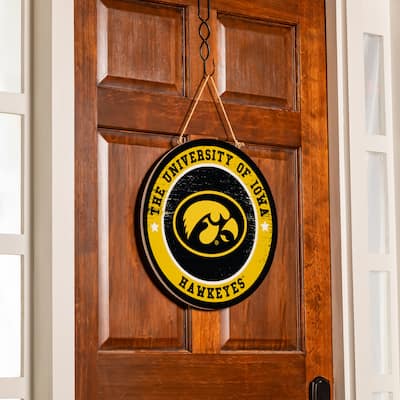 University of Iowa Wooden Door Decor Wall Sign - Multi-Color