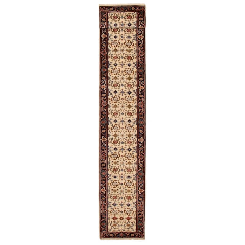 ECARPETGALLERY Hand-knotted Serapi Heritage Cream Wool Rug - 2'6 x 15'10 - Cream - 2'6 x 15'10