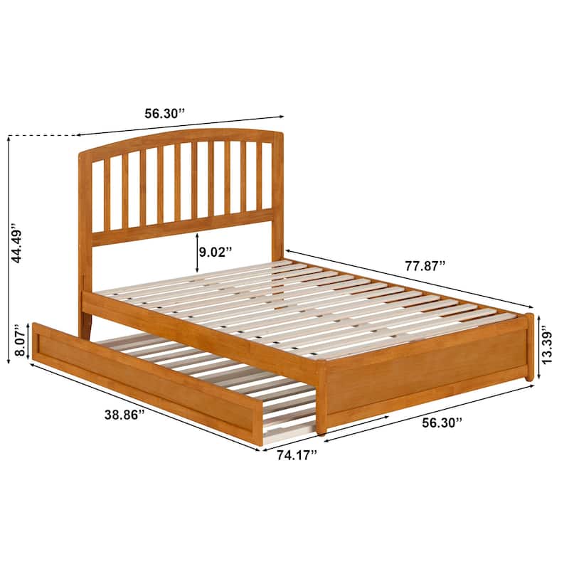 Lucia Platform Bed with Panel Footboard and Twin Trundle