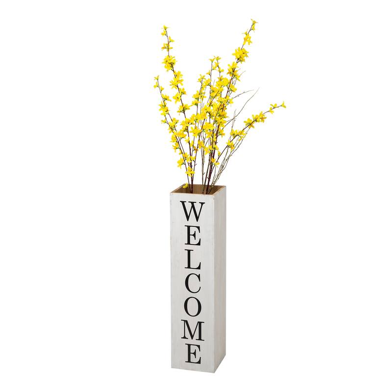 Glitzhome 30"H Rustic Welcome & Home or Welcome & Porch Double Sided Wooden Planter Sign Front Door Decor(2025 Quality-upgraded)