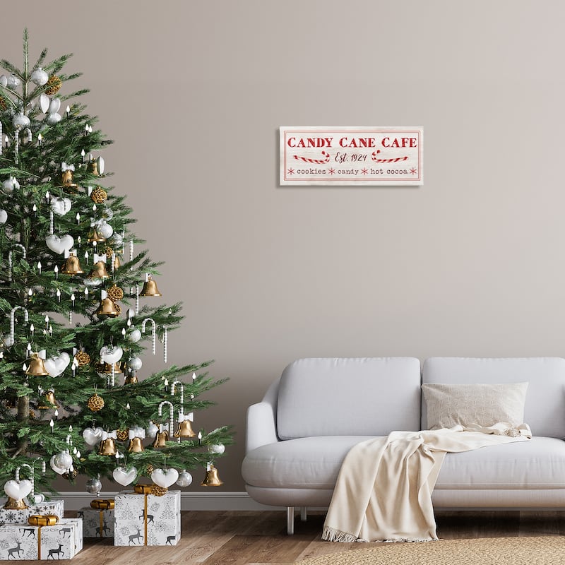 Stupell Vintage Candy Cane Cafe Canvas Wall Art Design By Dogwood Portfolio