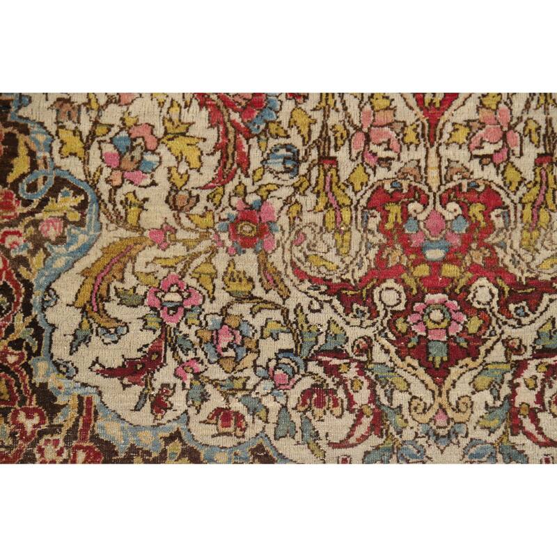 Pre-1900 Antique Vegetable Dye Isfahan Persian Wool Carpet - 4'7" x 6'7"
