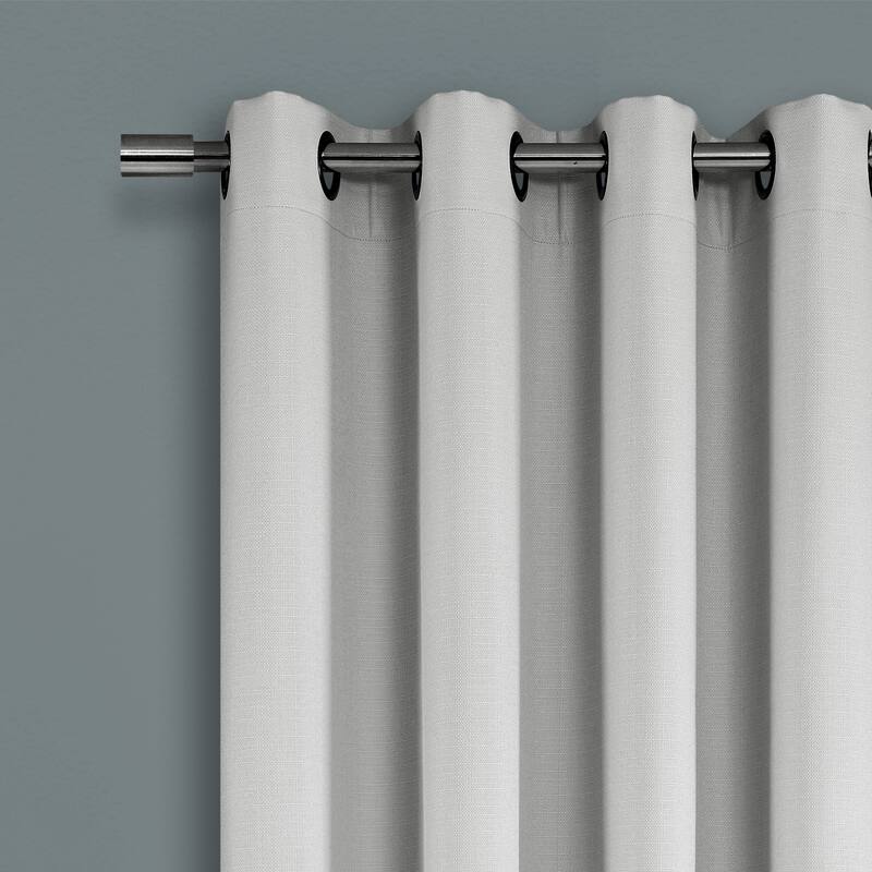 Porch & Den Limpus Faux Linen Grommet Top Blackout Curtain Panel