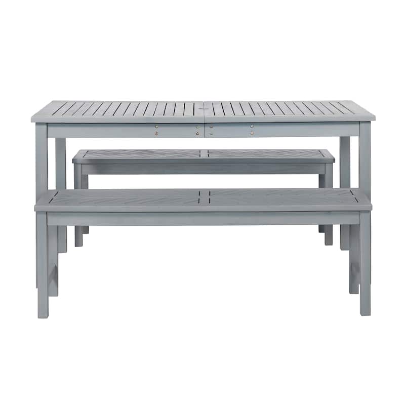 Walker Edison Elephant Point 3-Piece Acacia Outdoor Dining Set