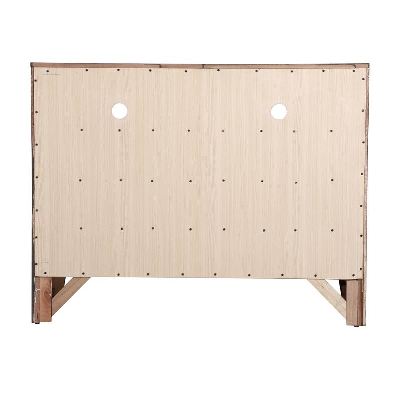 6-Drawer Wooden Beveled TV Media Chest - 47" - Chocolate Brown