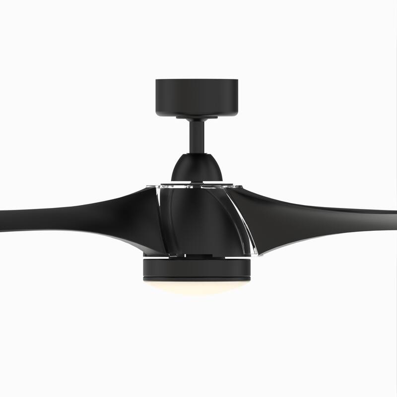 Klear 56 inch Indoor/Outdoor Ceiling Fan with LED CCT Select Light Kit - Black
