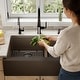 preview thumbnail 2 of 17, Karran Farmhouse/Apron-Front Quartz Double Bowl Kitchen Sink Kit