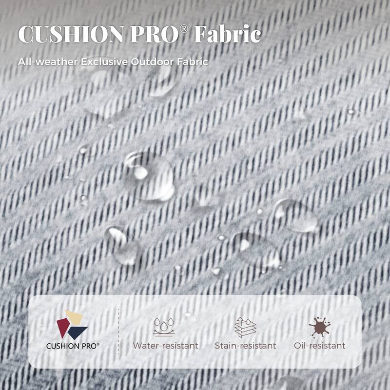 MAISON ARTS Patio Furniture Set with 56" Fire Pit Table, Deep Seating Sofa & Swivel, Rocking, and Fixed Chairs (5 Seats, Beige)