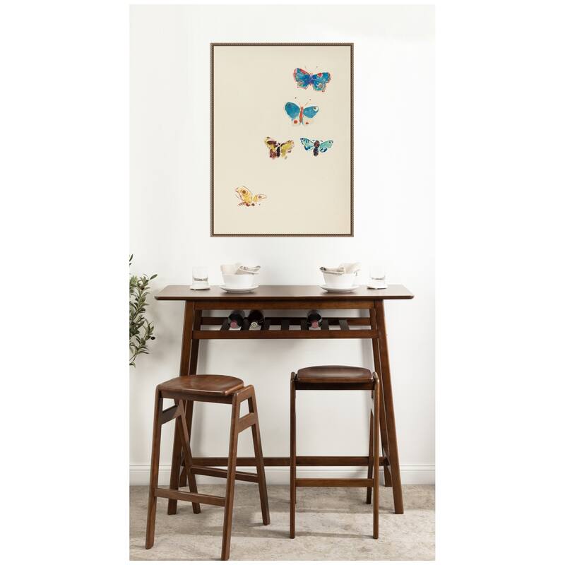Kate and Laurel Five Butterflies 1912 Odilion Redon by Nostalgia Prints Framed Canvas Wall Art Print