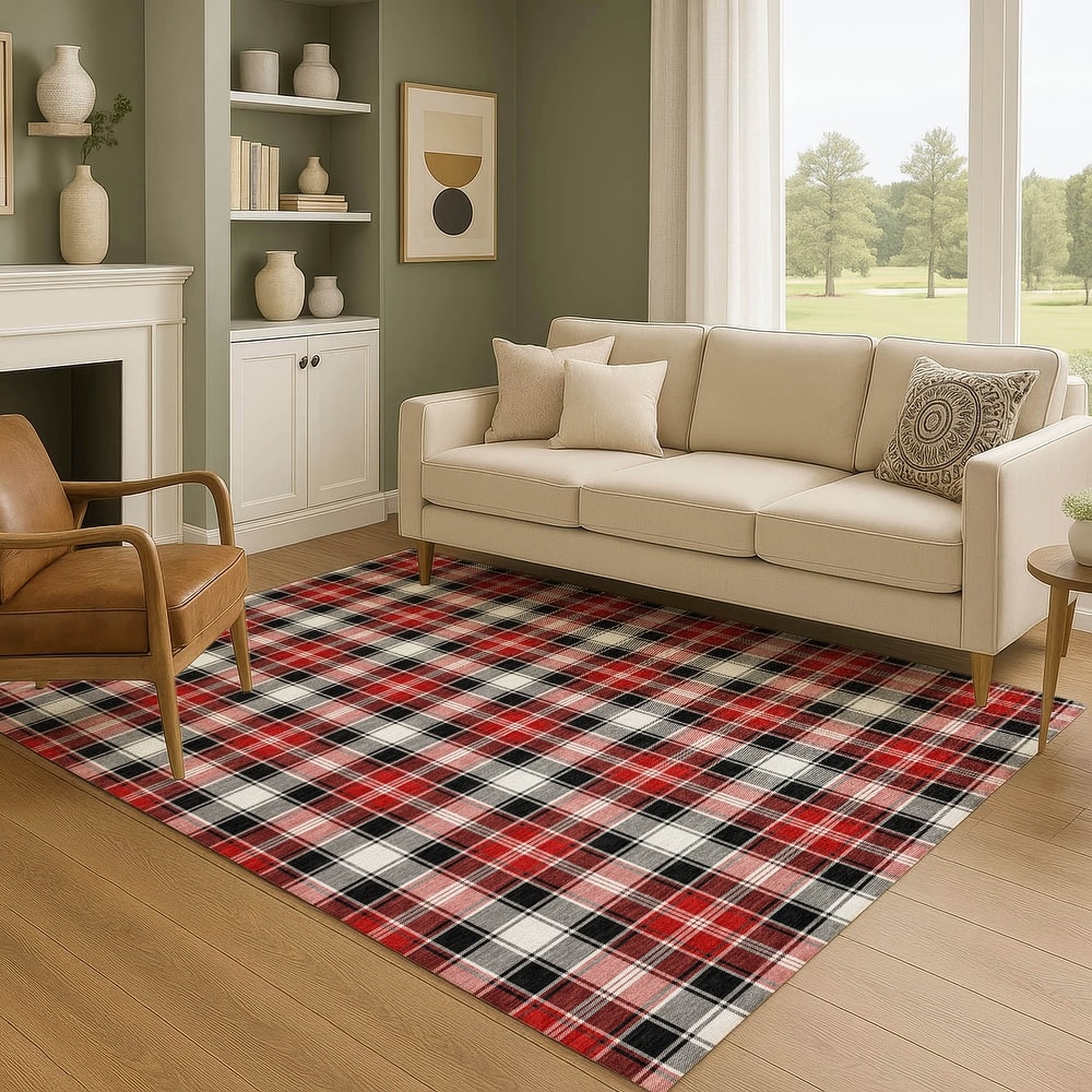 Premium Washable Super Soft Christmas Plaid Mayfield Rug