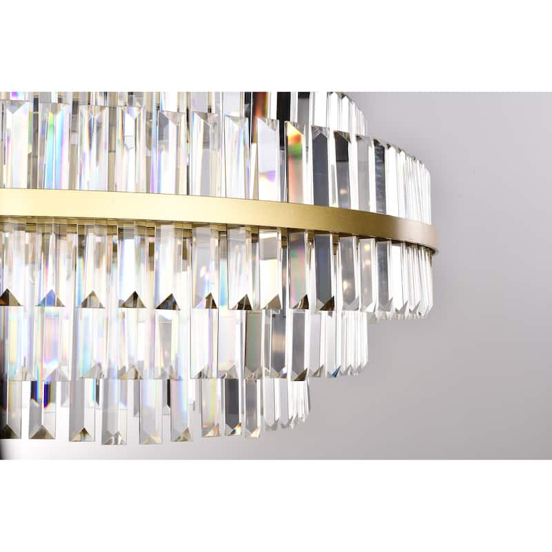 Remington Glam Tiered Crystal Chandelier - 10-Light 32in/4-Light 20in, Champagne Gold with Adjustable Chain, E12 Dimmable