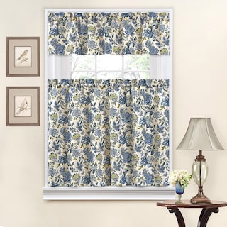 Traditions by Waverly Navarra Floral Tier and Valance Set