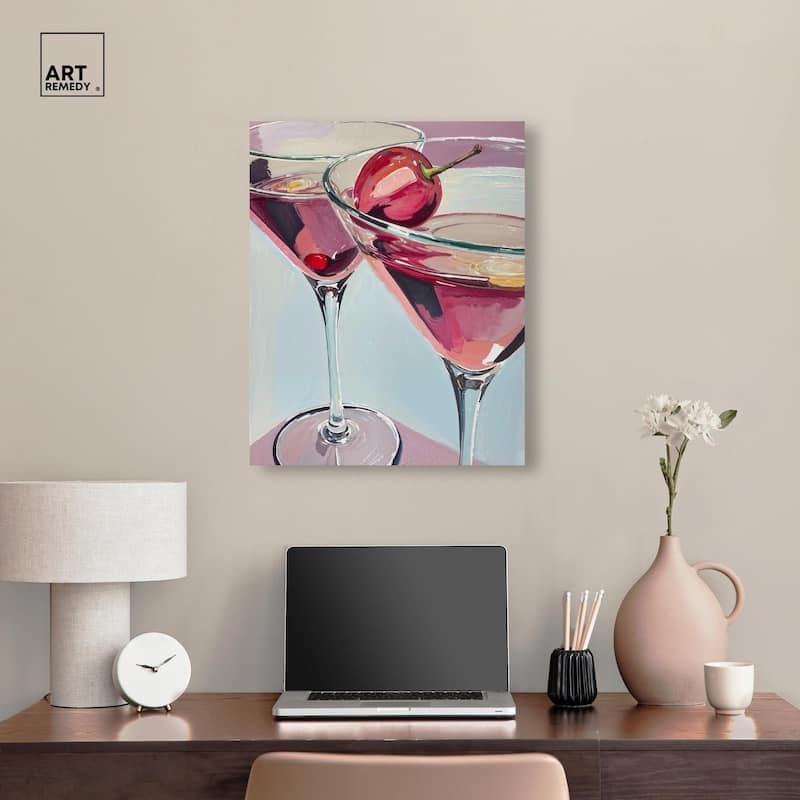 Cherry Cosmo Canvas by Art Remedy, Gallery Wrapped