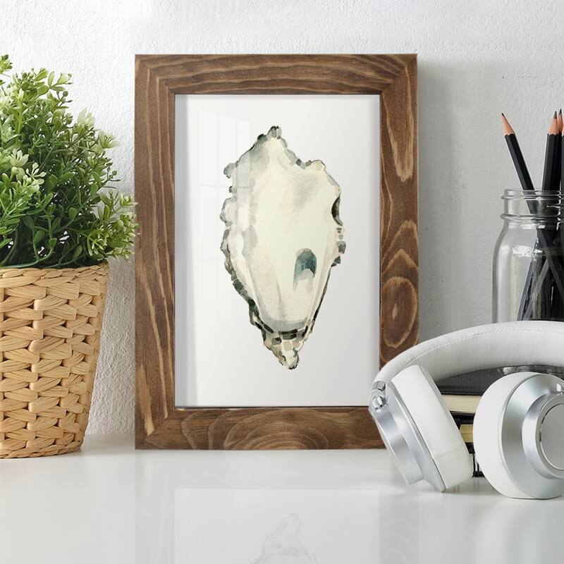 Neutral Oyster Study IV -Framed Print w/glass-Cherry Red