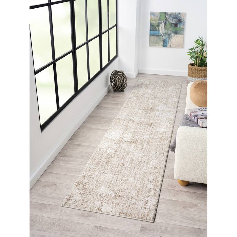 Sevita Lancaster Beige Abstract Area Rug