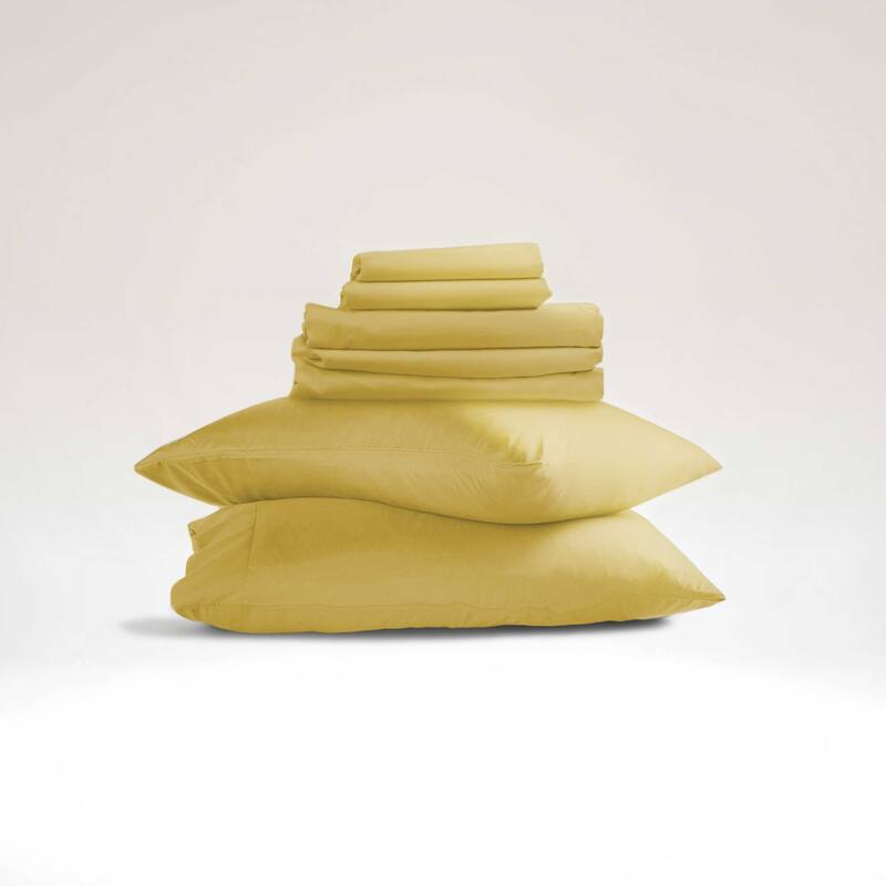 Emperyan 7 PC Bedding Set, Luxury Microfiber Duvet Cover With Sheets Bed Sets - King - Yellow