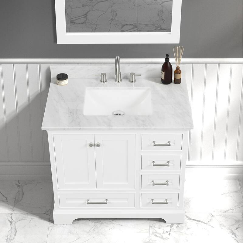 Blossom Copenhagen 36" Bathroom Vanity with Marble Top & Ceramic Sink