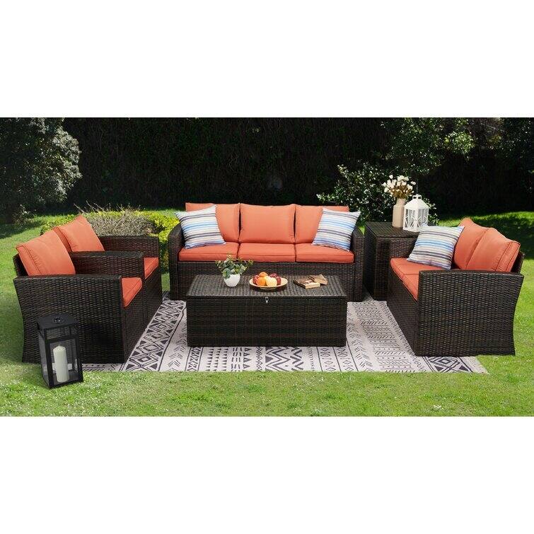 7 - Person Outdoor Seating Group with Cushions