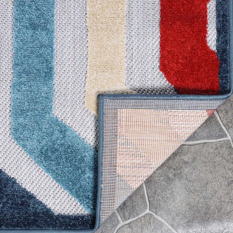 Superior Waimea Modern Geometric Coastal Indoor Outdoor Area Rug