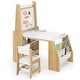 preview thumbnail 13 of 18, Costway Kids Art Table and Chair Set with Easel & Chair Whiteboard & - See Details Natural + White