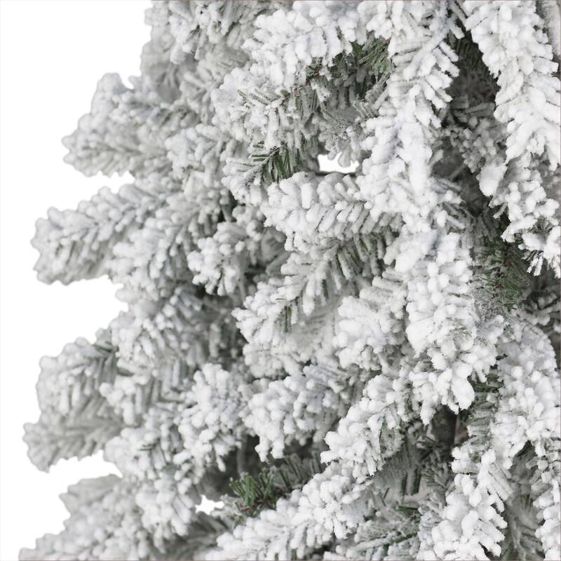 Puleo International 6 ft. Pre-Lit Flocked Alpine Artificial Tree