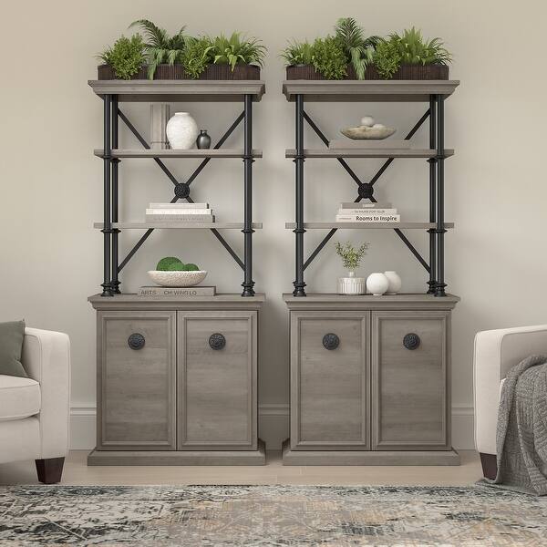 Coliseum Designer Bookcase with Doors (Set of Two) by Bush Furniture