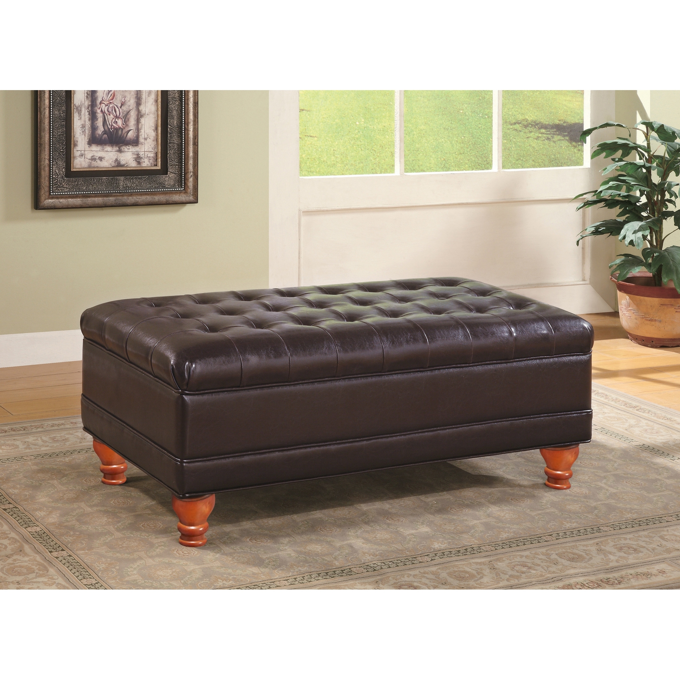Dark brown hotsell ottoman with storage
