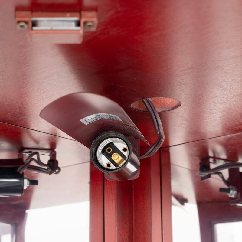 GDFStudio - Traditional Storage Corner Curio Cabinet with Lighted Glass Shelves