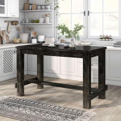 Furniture of America Tays Rustic Black 60-inch Counter Height Dining Table