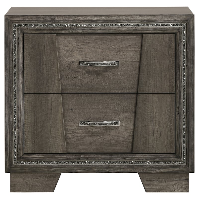 Janine Mid-Century Modern Panel Bedroom Set Grey