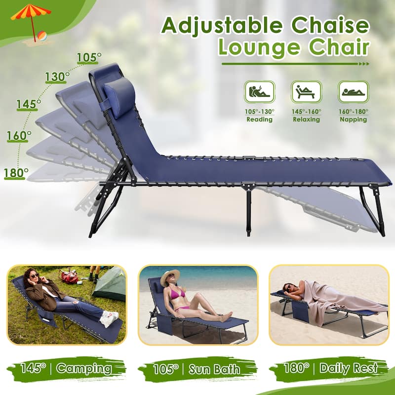 Homall Reclining Patio Lounge Chair Outdoor Sun Lounger Adjustable Chaise Beach Chair
