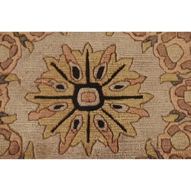 All-Over Floral Nepalese Oriental Area Rug Handmade Wool Carpet - 8'10"x 11'8"