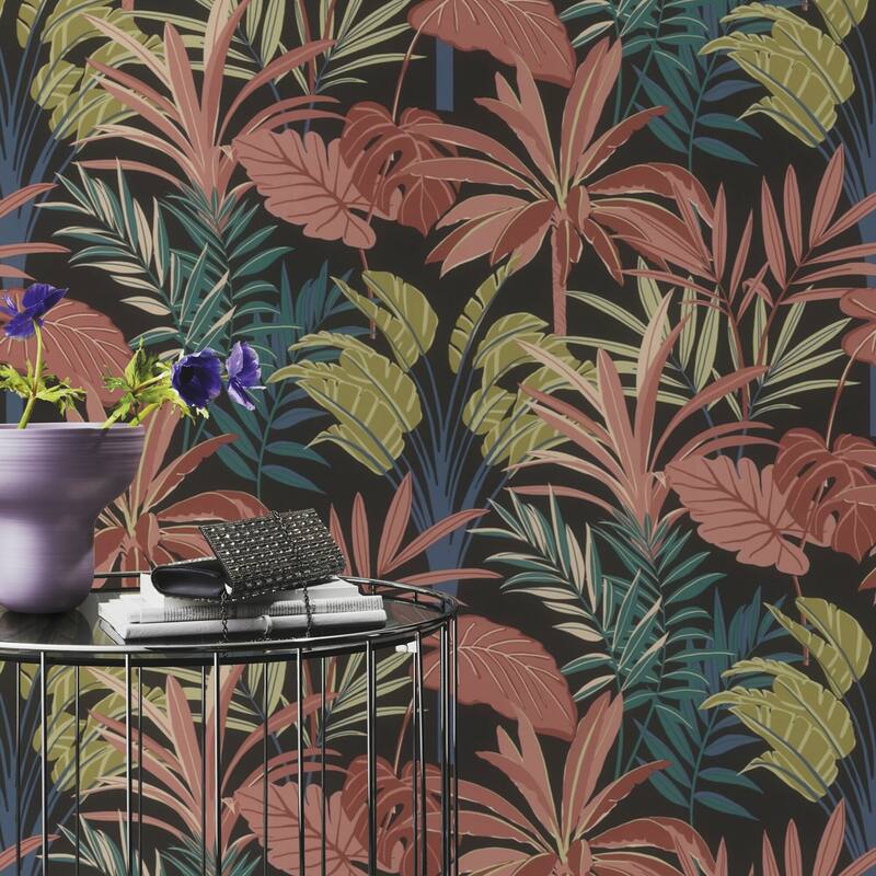 Rasch Rudyard Pink Tropical Flora Wallpaper
