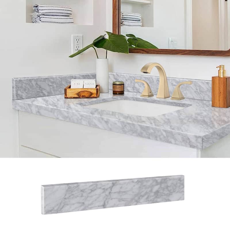 21 inch Natural Marble Side Splash in Carrara White