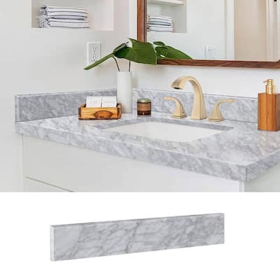 21 inch Natural Marble Side Splash in Carrara White