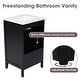 preview thumbnail 4 of 21, 20" Bathroom Vanity with Sink, Bathroom Cabinet with Two Doors, Door Shelf Storage and Adiustable Foot Pads, A Drawer