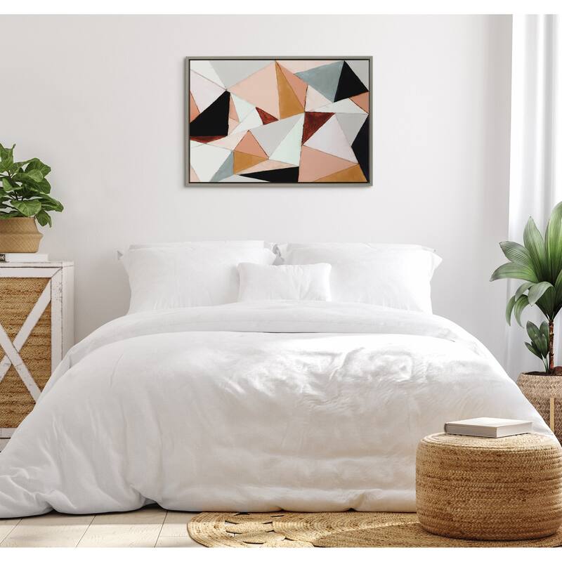 Kate and Laurel Sylvie Geo Abstract Framed Canvas by Amy Lighthall