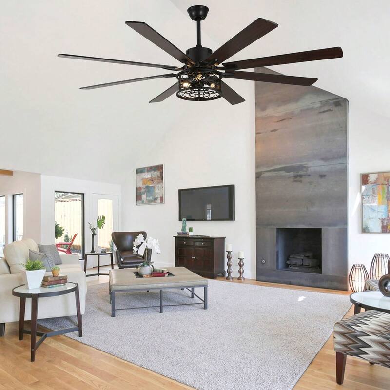 Cusp Barn 72in. Industrial Ceiling Fan with Remote, Dual Finish Blades, Modern Silent DC Motor 6 Speeds Reversible Ceiling Fan